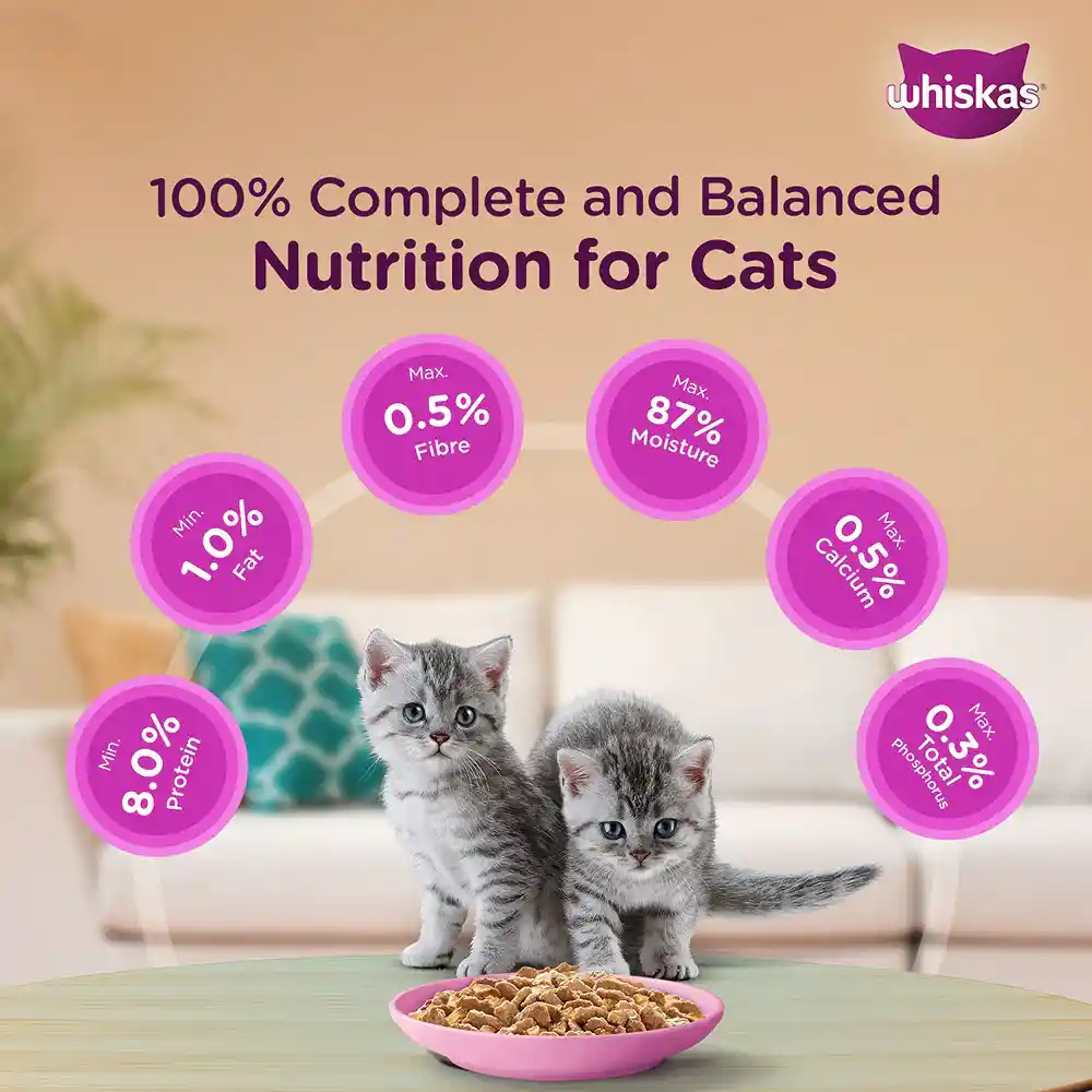 Whiskas Tasty Mix Junior Pouch Seafood Cocktail Carrot Flavor in Gravy for Cats 70g