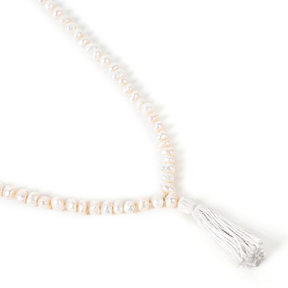 Shiv Ratan Kendra Natural Pearl Mala to balance Moon Planet, Mental Well Being & Anger Control II Length 40-45 CM II Weight: 45-55 Grams II