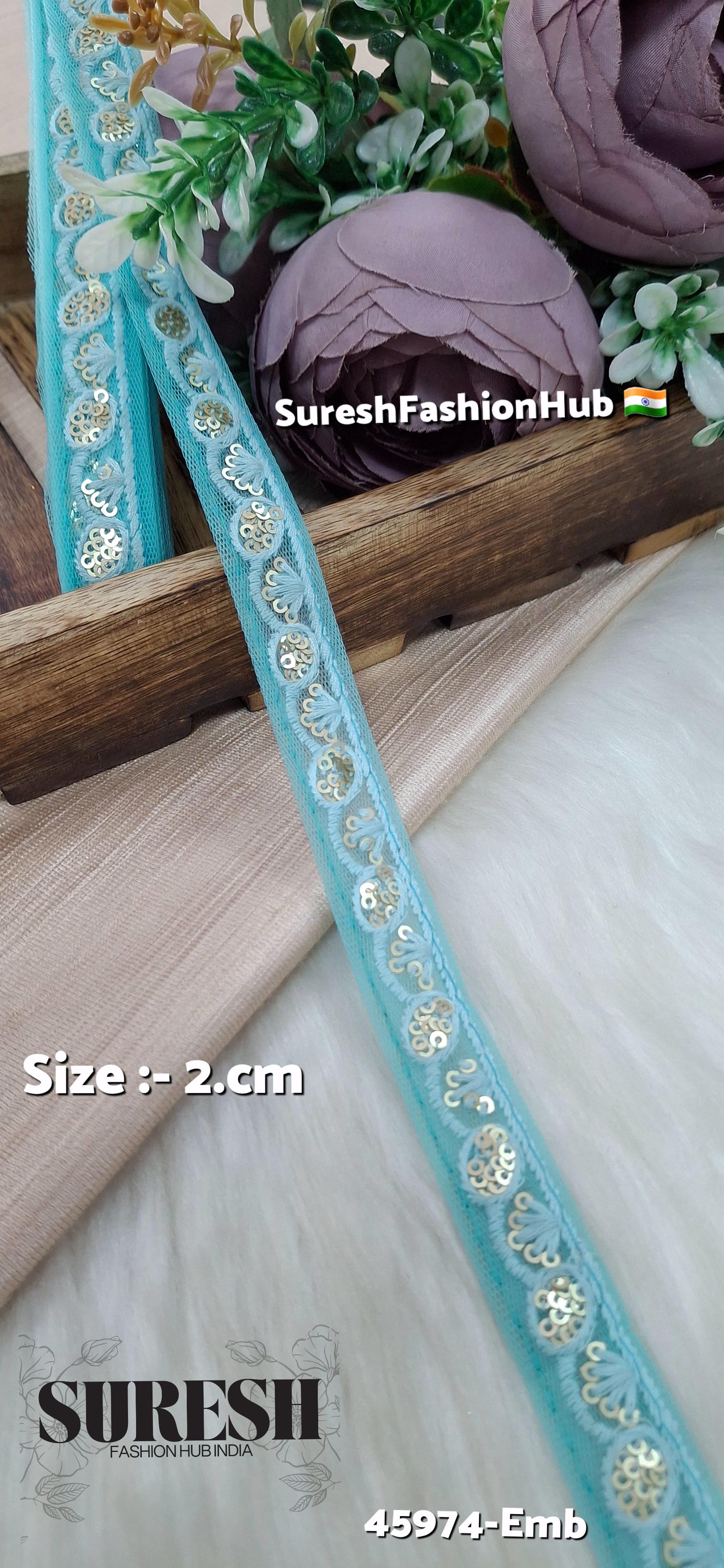 Sea Green Tone-on-Tone Embroidery Lace