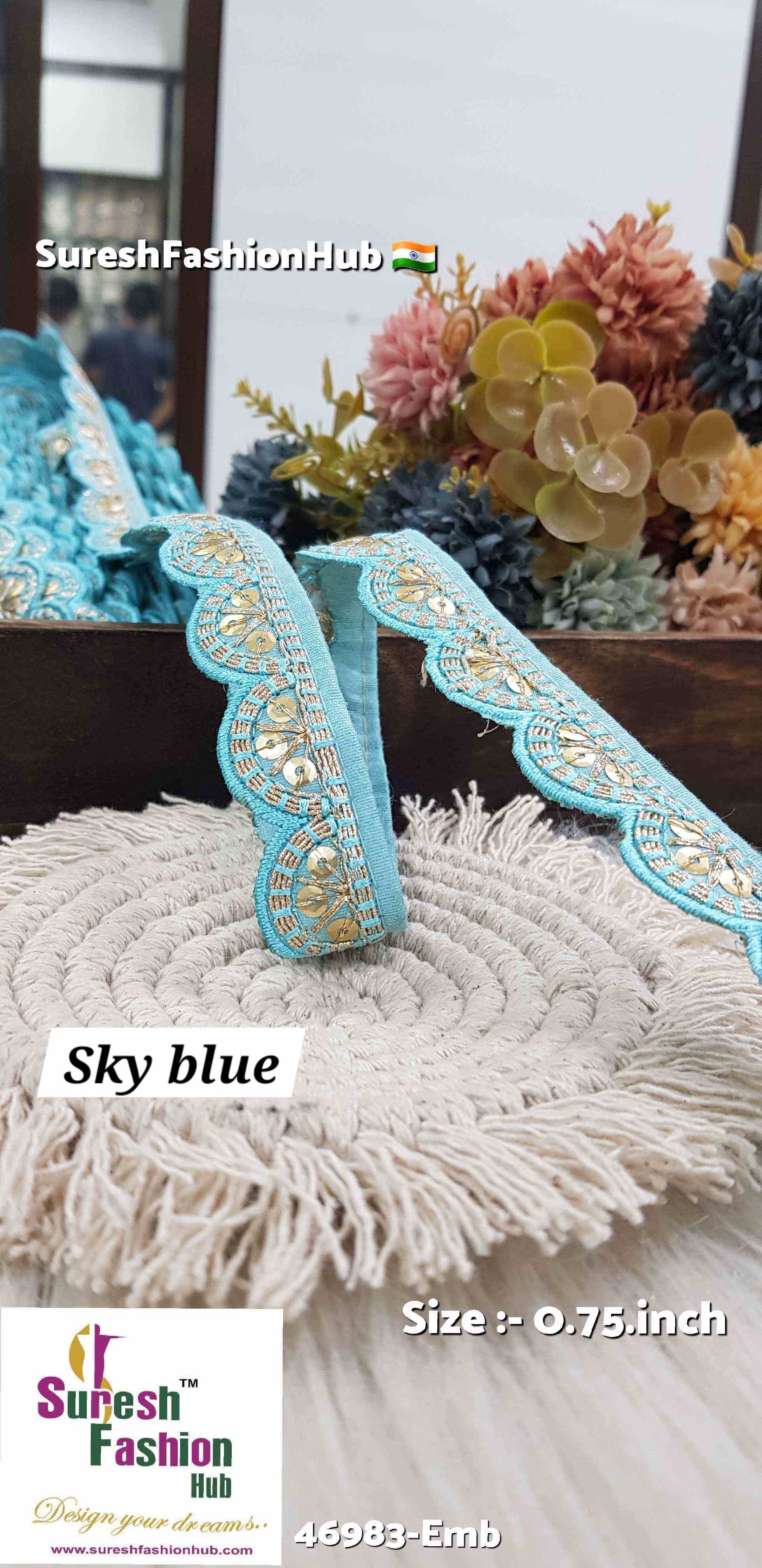 "Machine-Made Scalloped Lace - Elegant Border for Sarees"