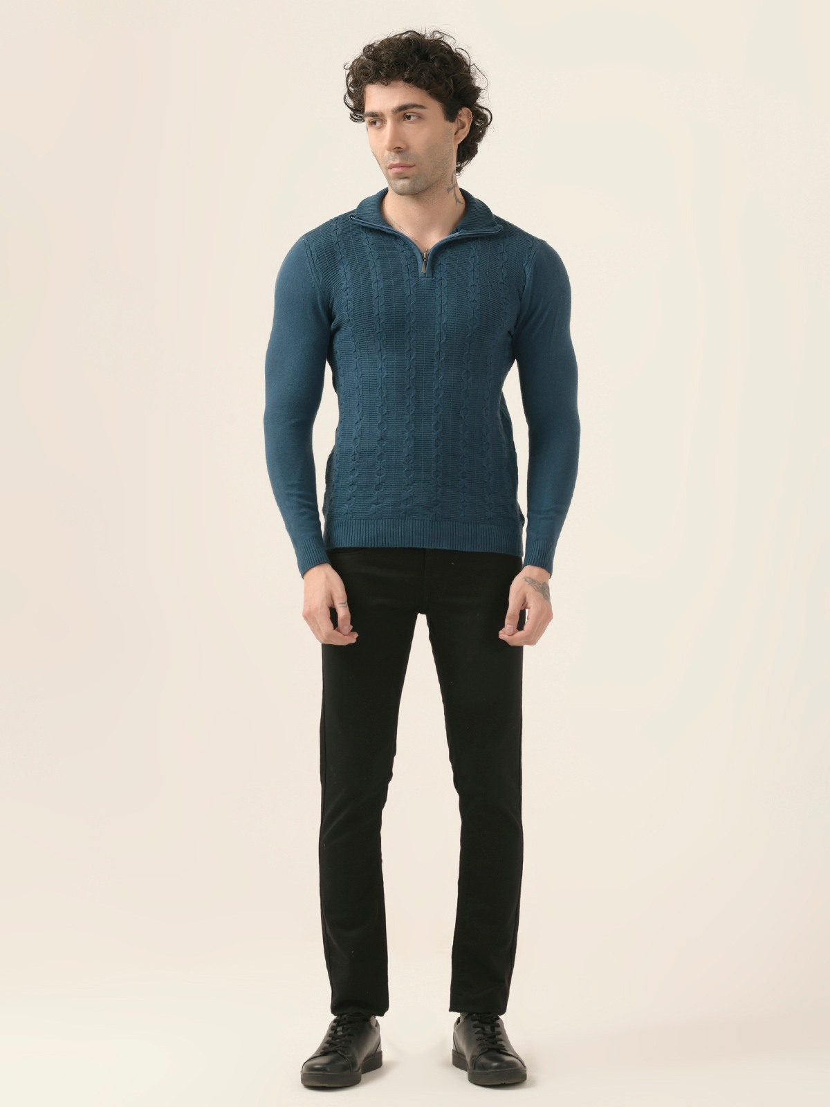 ALBION Mens Winter Blue Sweaters