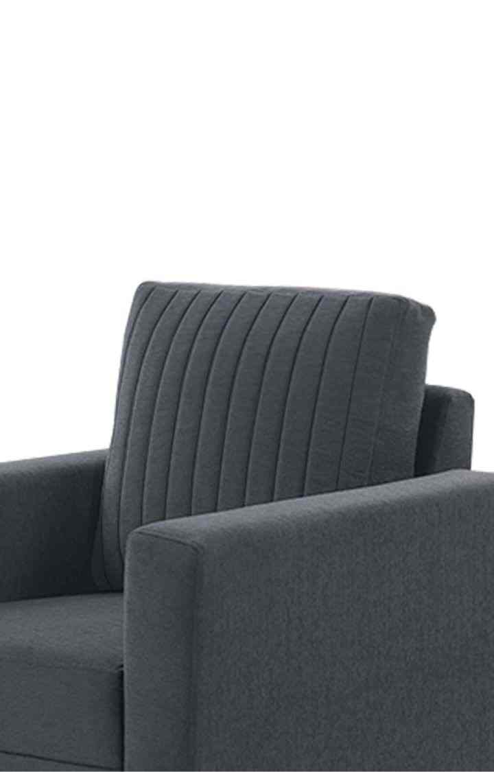 neudot Roman Sofa for Living Room |1 Person Sofa|Premium Fabric with Cushioned Armrest | Solid Wood Frame|1 Seater in Graphite Grey Color