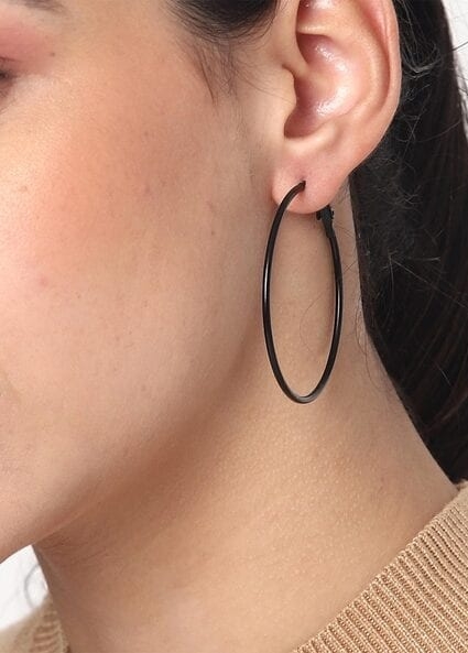 Buy Sohi Womens Crystal Snowflake Stud Earrings - Black Online