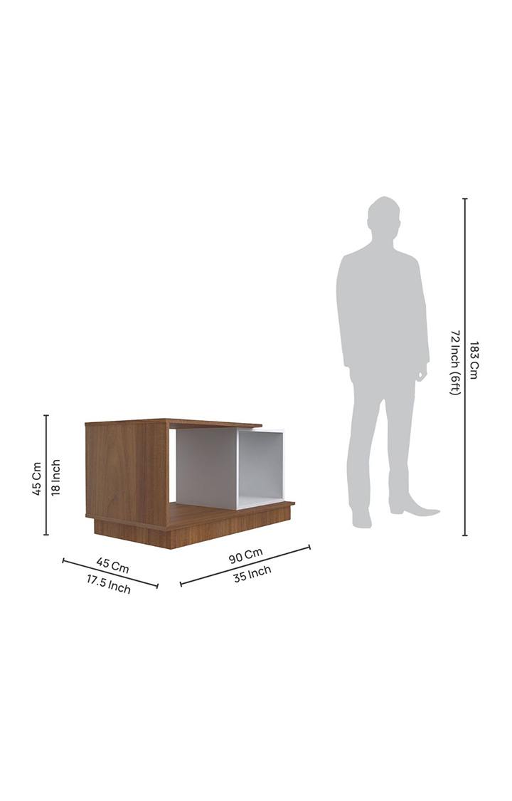 NEUDOT Teabox Engineered Wood Coffee Table | Center Table for Living Room |Tea Table, Coffee Table with Storage for Drawing Room and Office| Finish Color - Leon Teak |1 Year Warranty