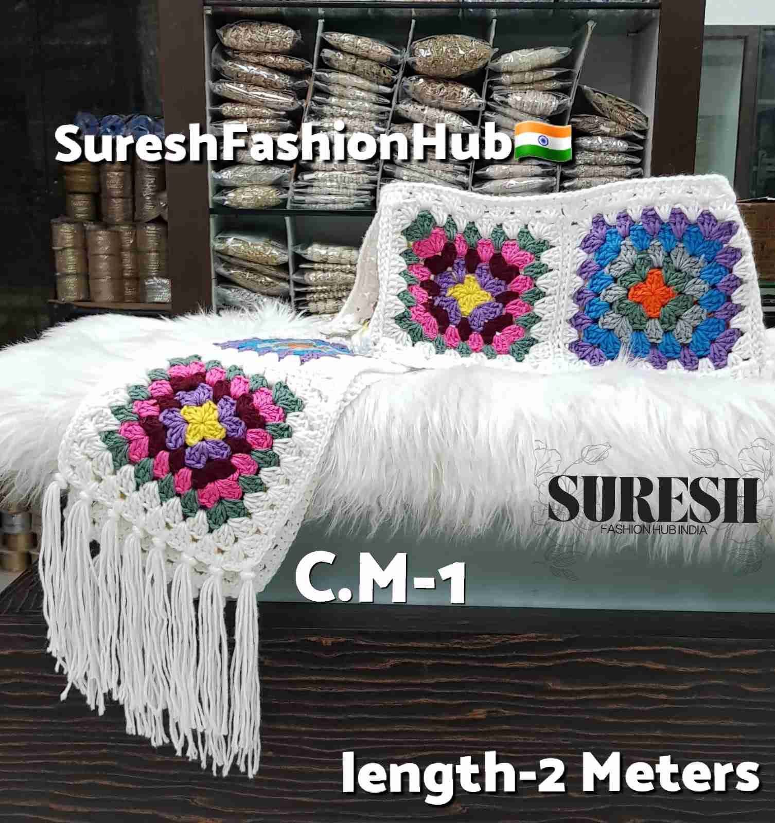 Multi Color Handmade Crochet Muffler – 2 Meter