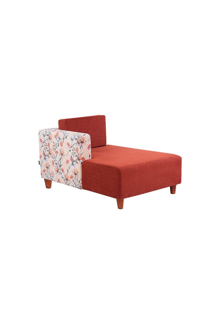 neudot Hailey Duet Fabric 1 Seater Right Aligned Lounger | L Shape | RHS | Comfortable Sofa Dual Color | Living Room | Bed Room | Rusty Cider Orange Colour