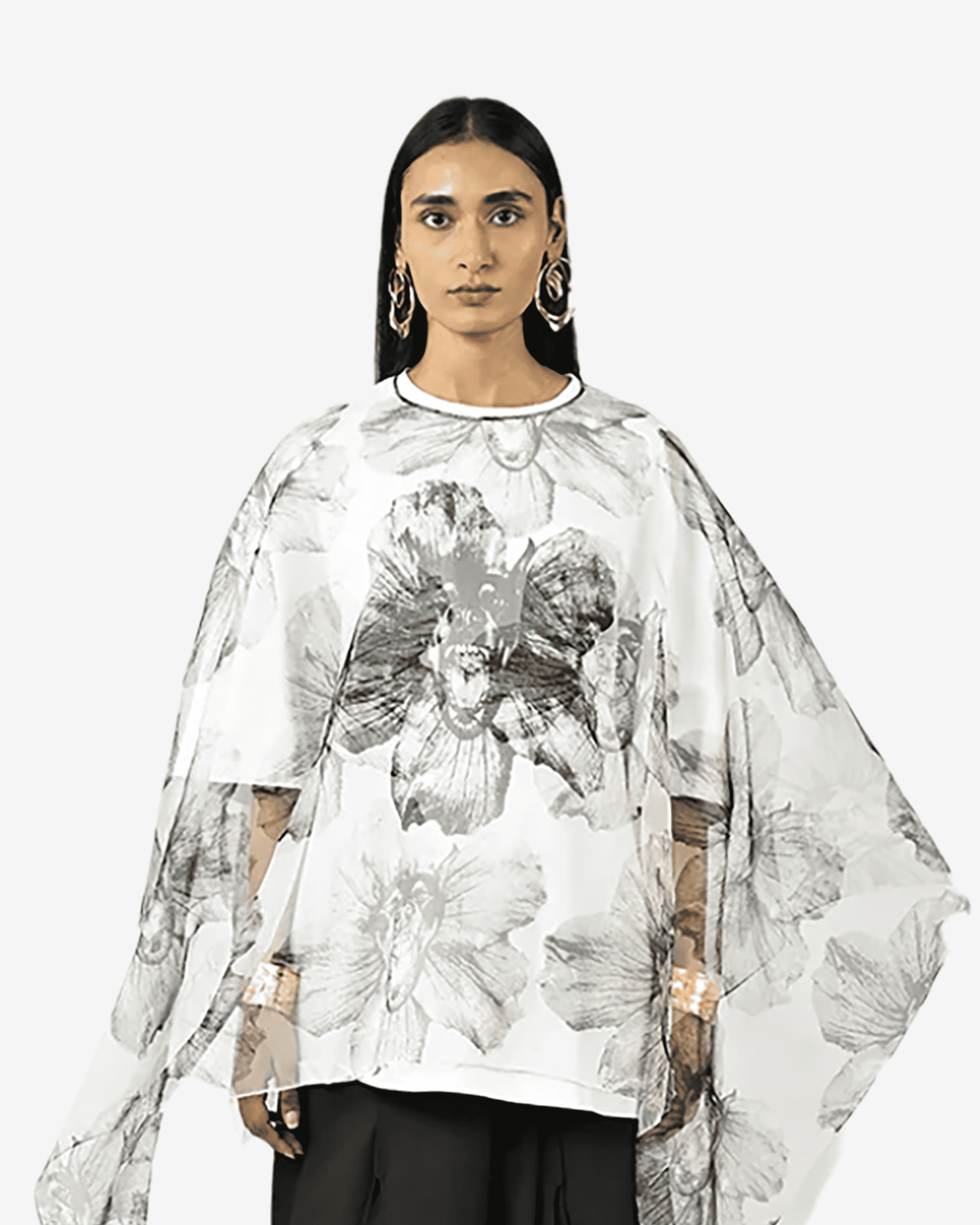 Canine Print Organza Kaftan