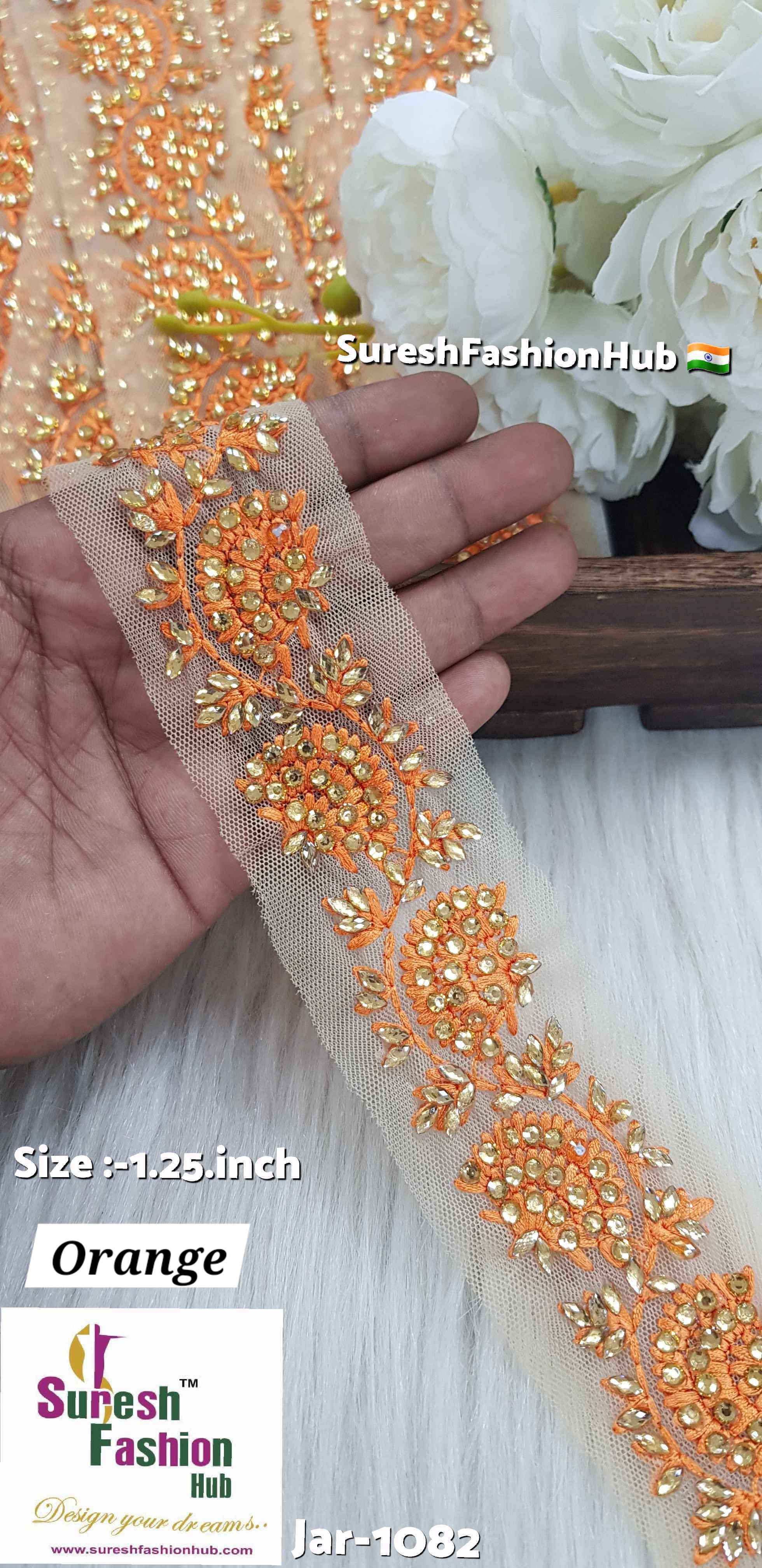 Orange Elegance Stone Lace