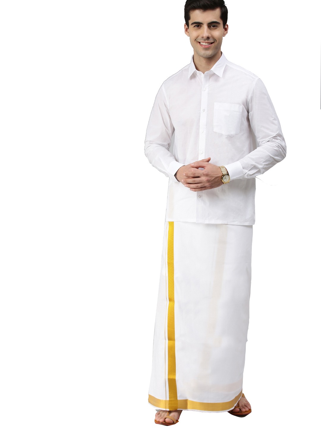 Alaya Cotton Mens Cotton jari Dhoti