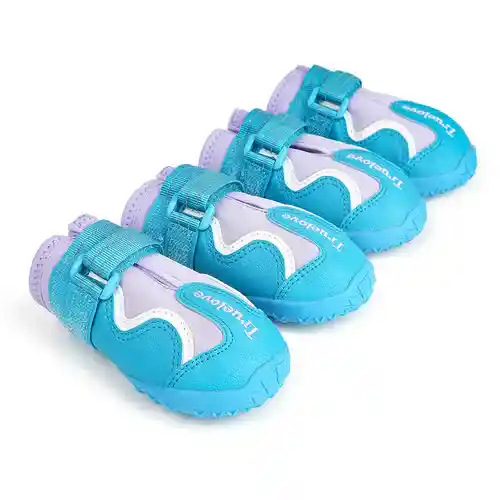 Barkbutler Truelove water resistance dog shoes with TPR Sole - Algiers Blue-Lavender
