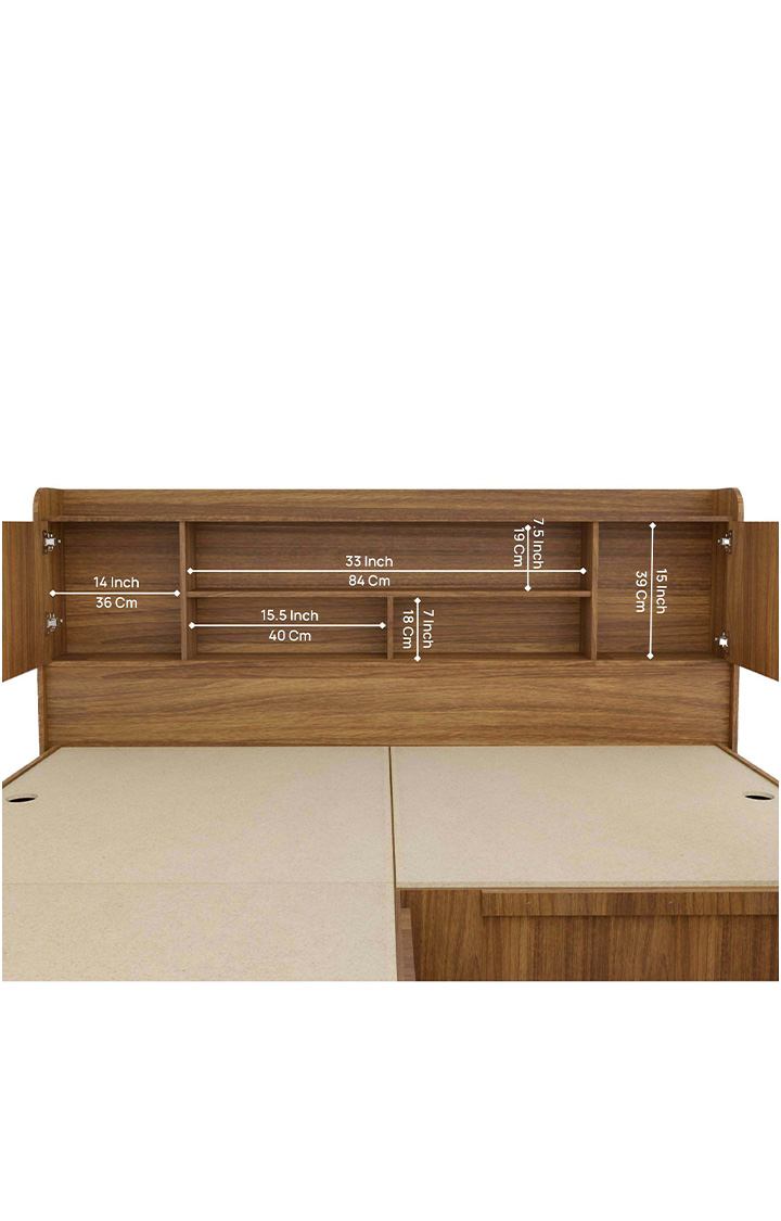 neudot Paris King Engineered Wood King Box Bed - Leon Teak