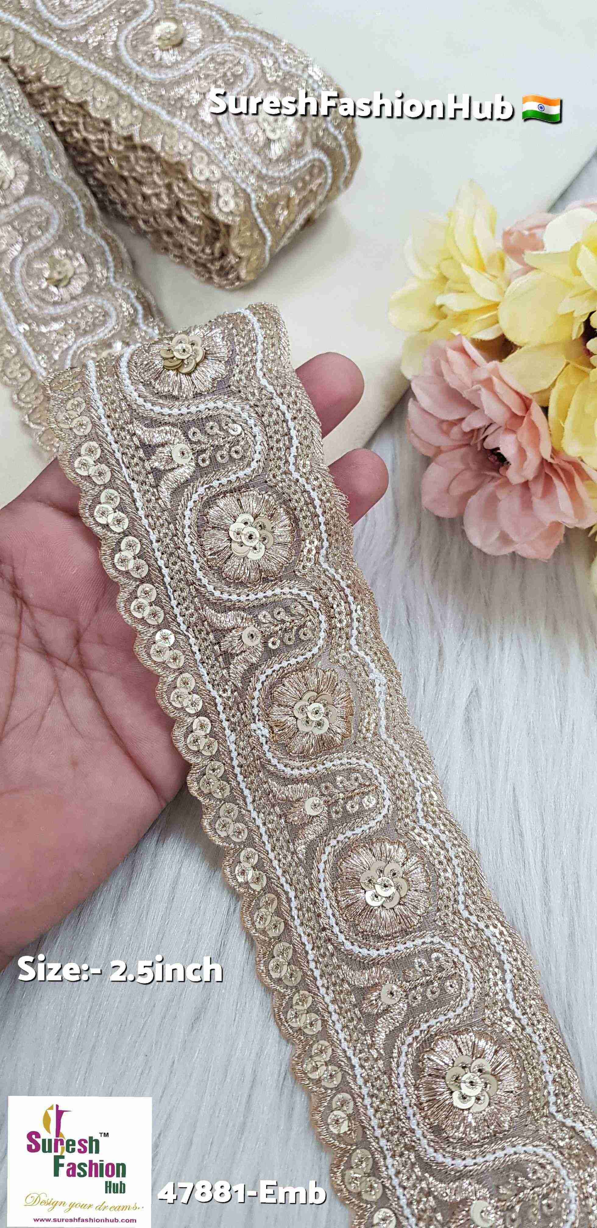 Antique Gold Majesty Embroidery Lace