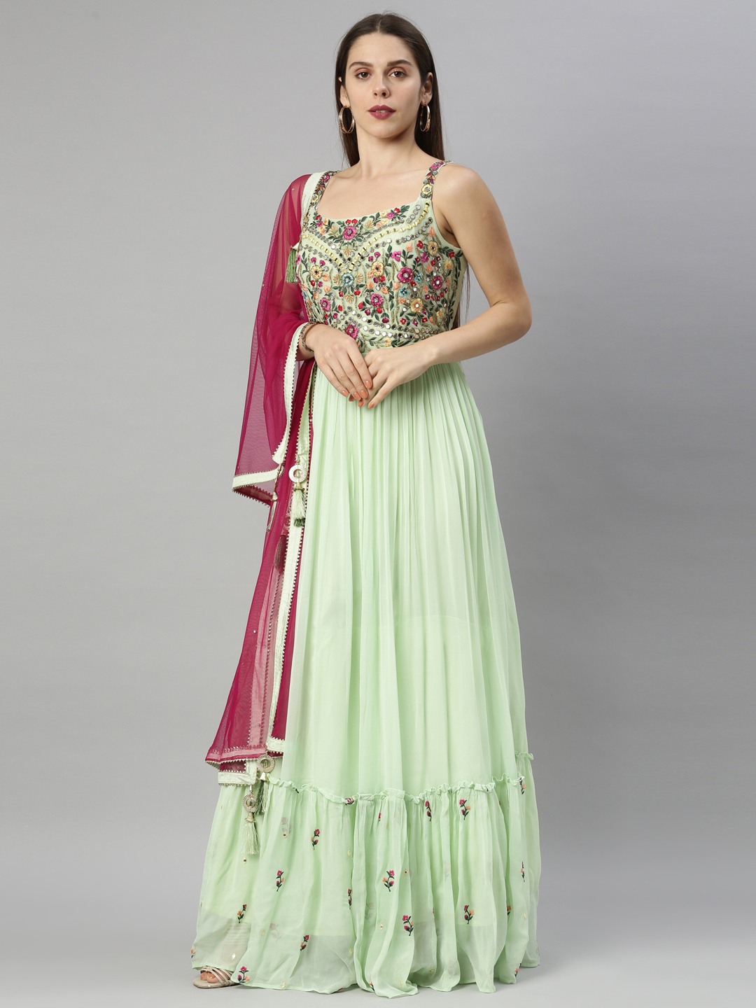 Neerus PISTA Embroidered Gown Dresses