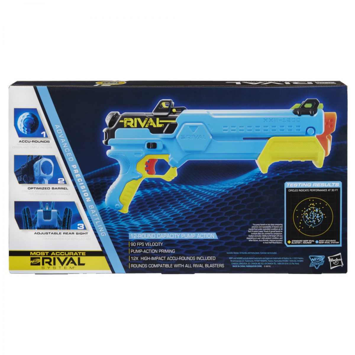 Nerf Rival Pilot Xxiii-100 Blaster, Break-Barrel Load, T-Bar