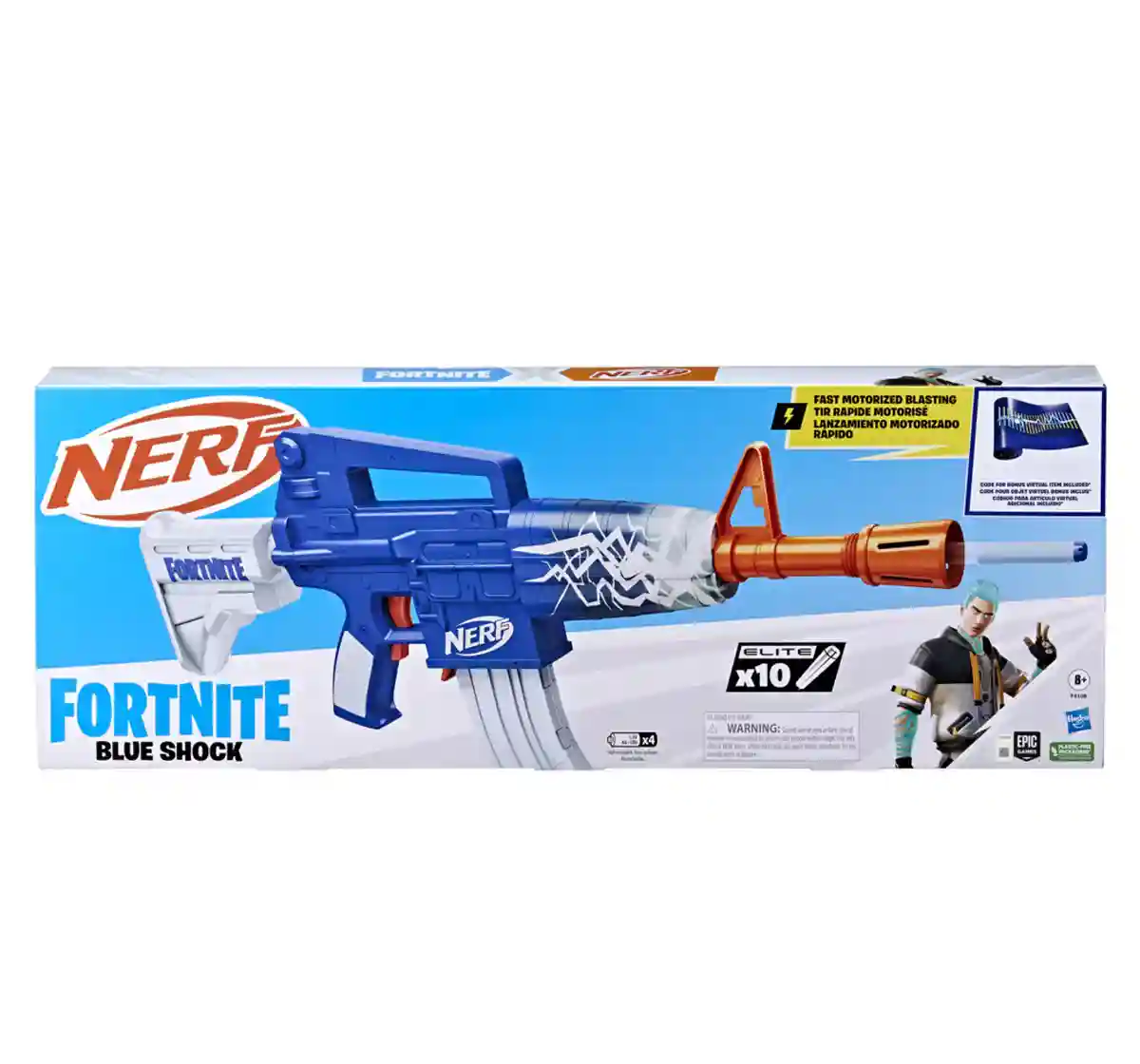 【新品未開封】NERF FORTNITE BLUE SHOCK Nerf Fortnite Blue Shock Blaster, 8Y+