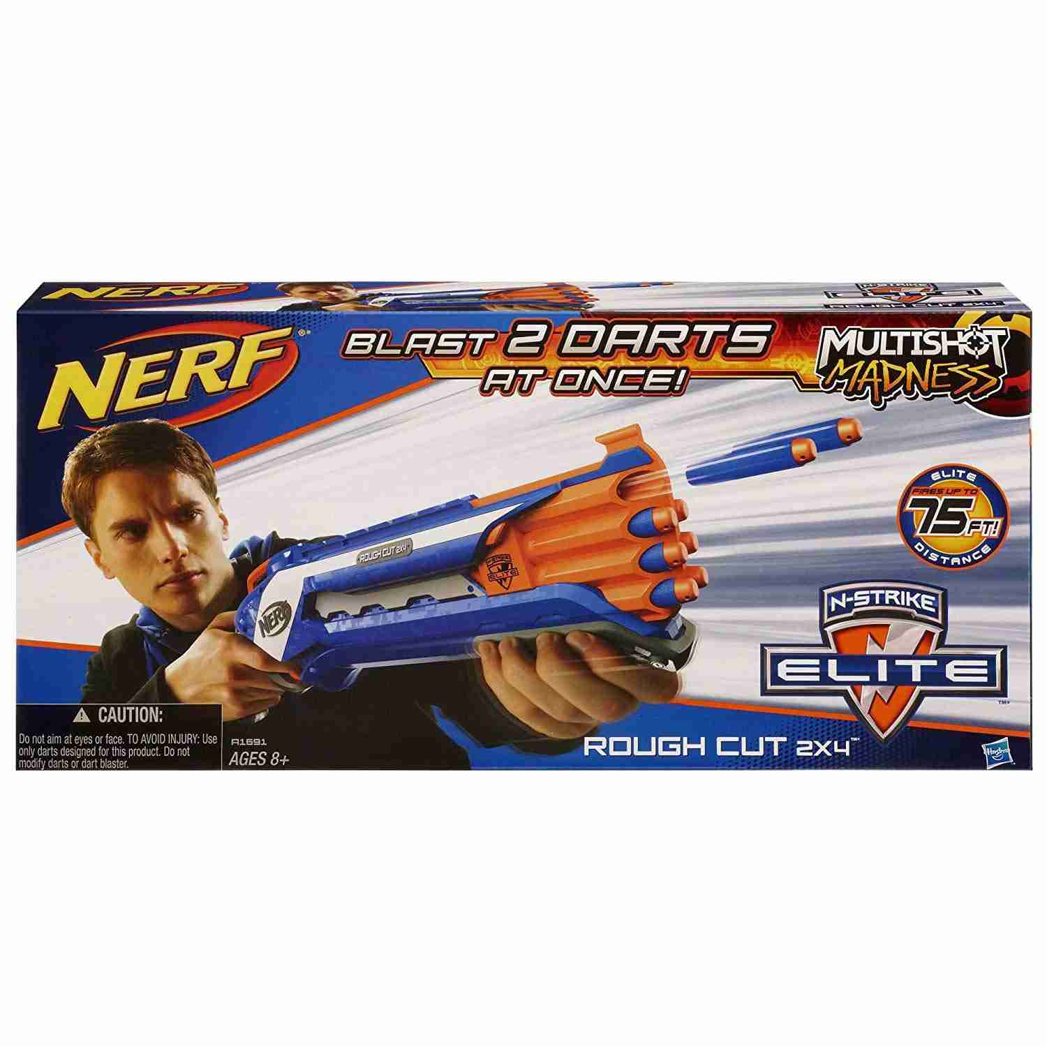 Nerf N-Strike Elite Rough Cut 2X4 Blaster Blasters for Kids age 8Y+