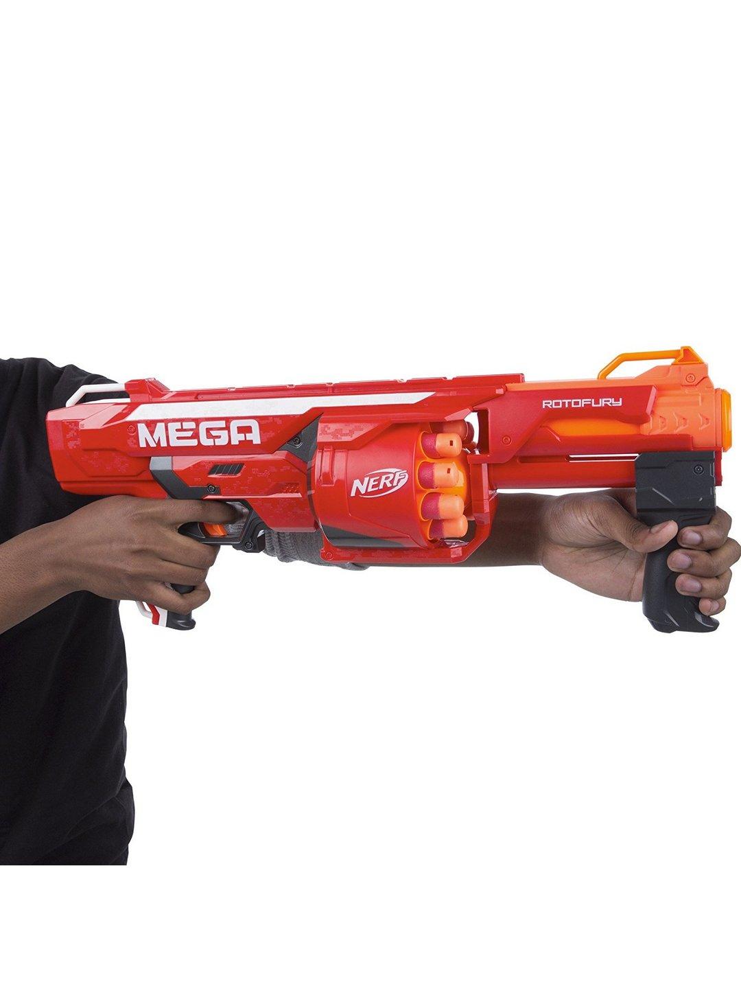 Nerf Mega Rotofury Blaster -- 10-Dart Rotating Drum --  age 8Y+
