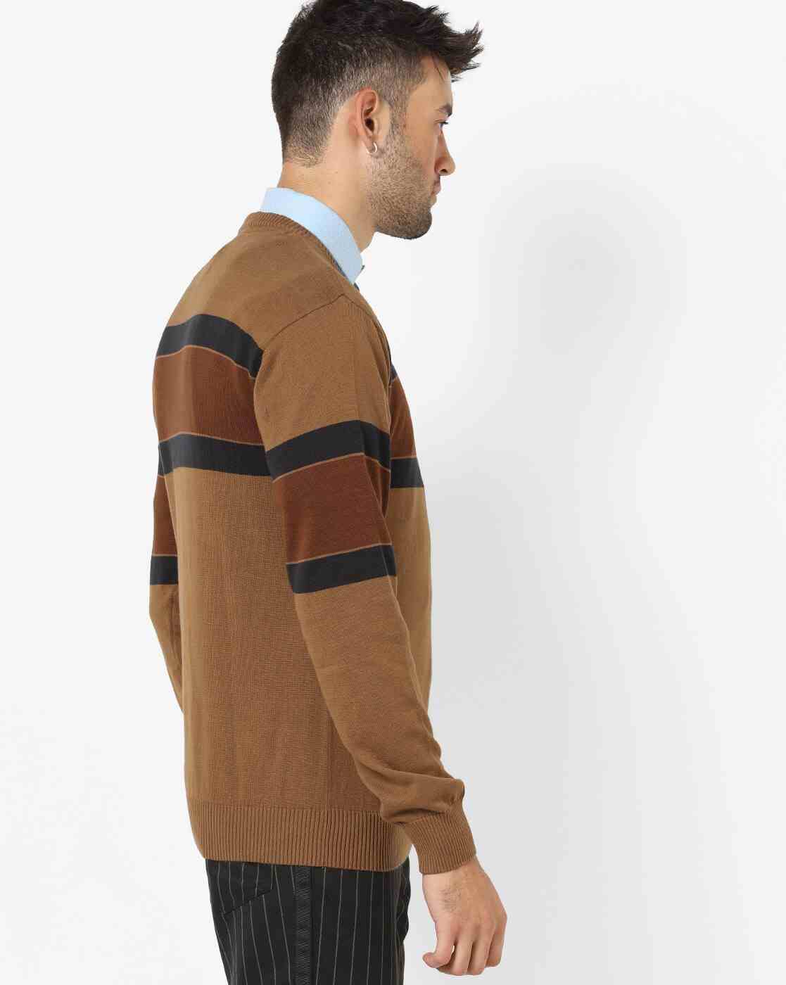 NETPLAY | Striped Crew-Neck Sweatshirt|1