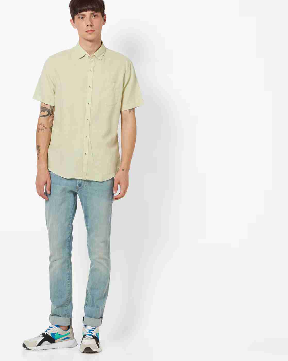 NETPLAY | Short-Sleeve Shirt with Patch Pocket|3