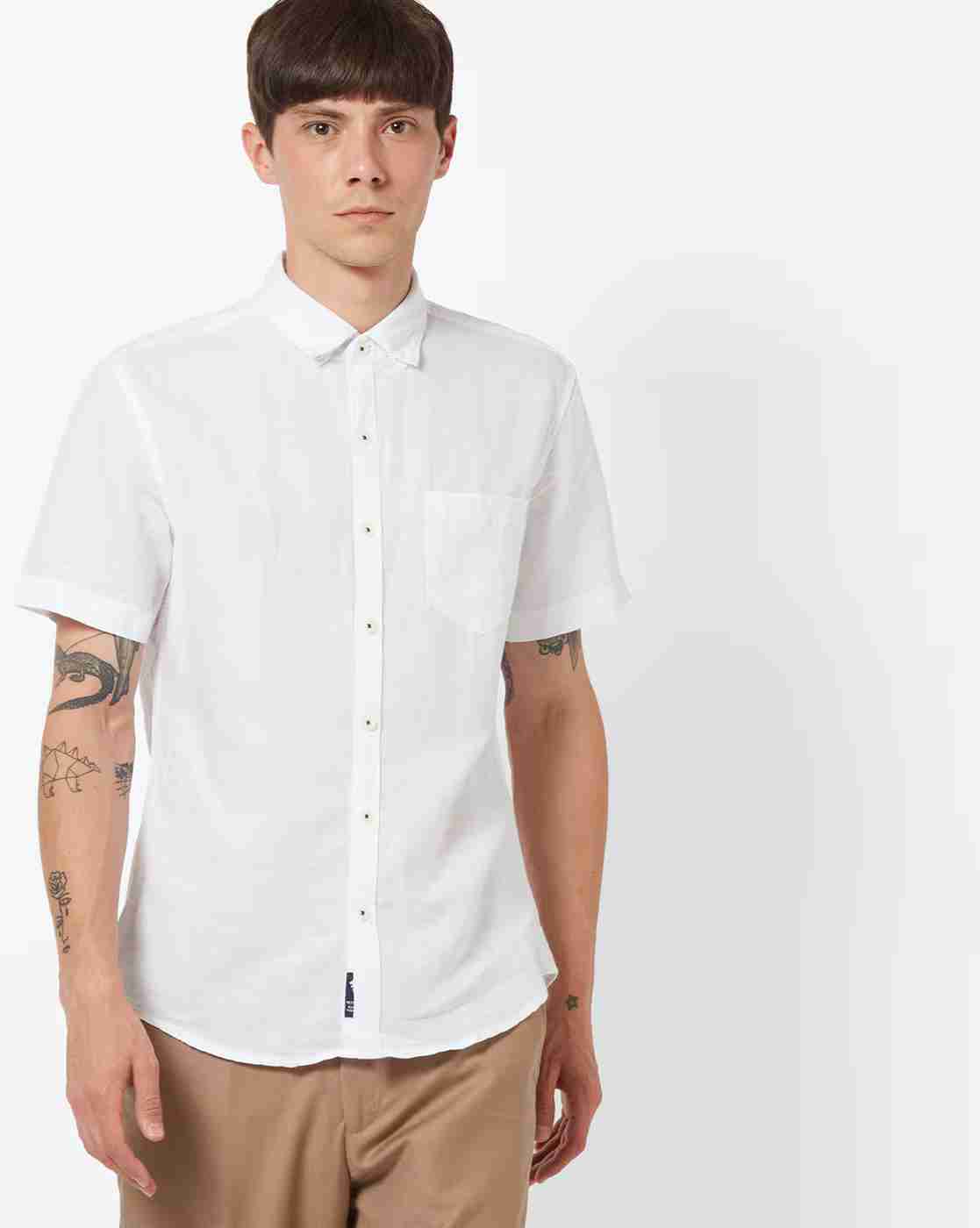 Short-Sleeve Shirt with Patch Pocket