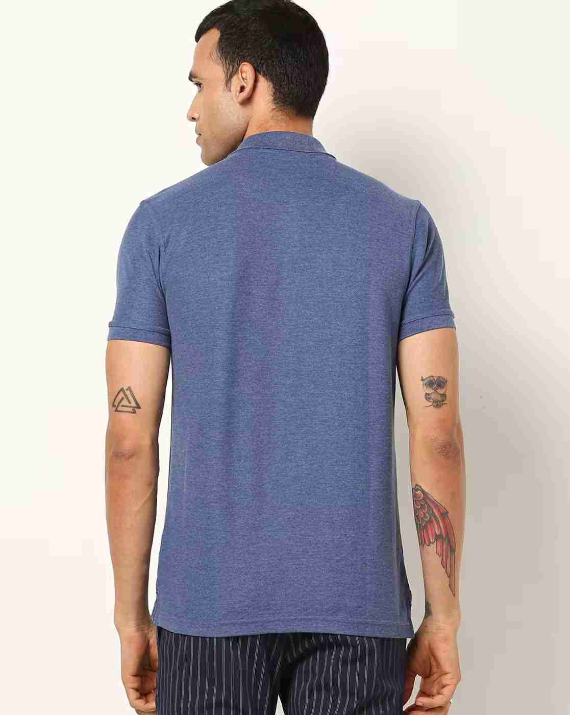 NETPLAY | Regular Fit Heathered Polo T-Shirt with Brand Logo|1