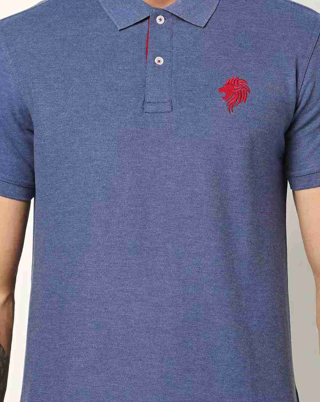 NETPLAY | Regular Fit Heathered Polo T-Shirt with Brand Logo|2