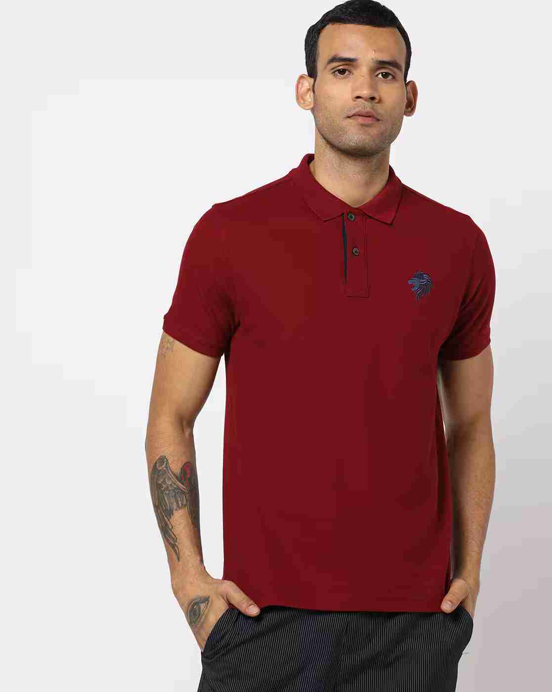 Regular Fit Solid Cotton Polo T-Shirt