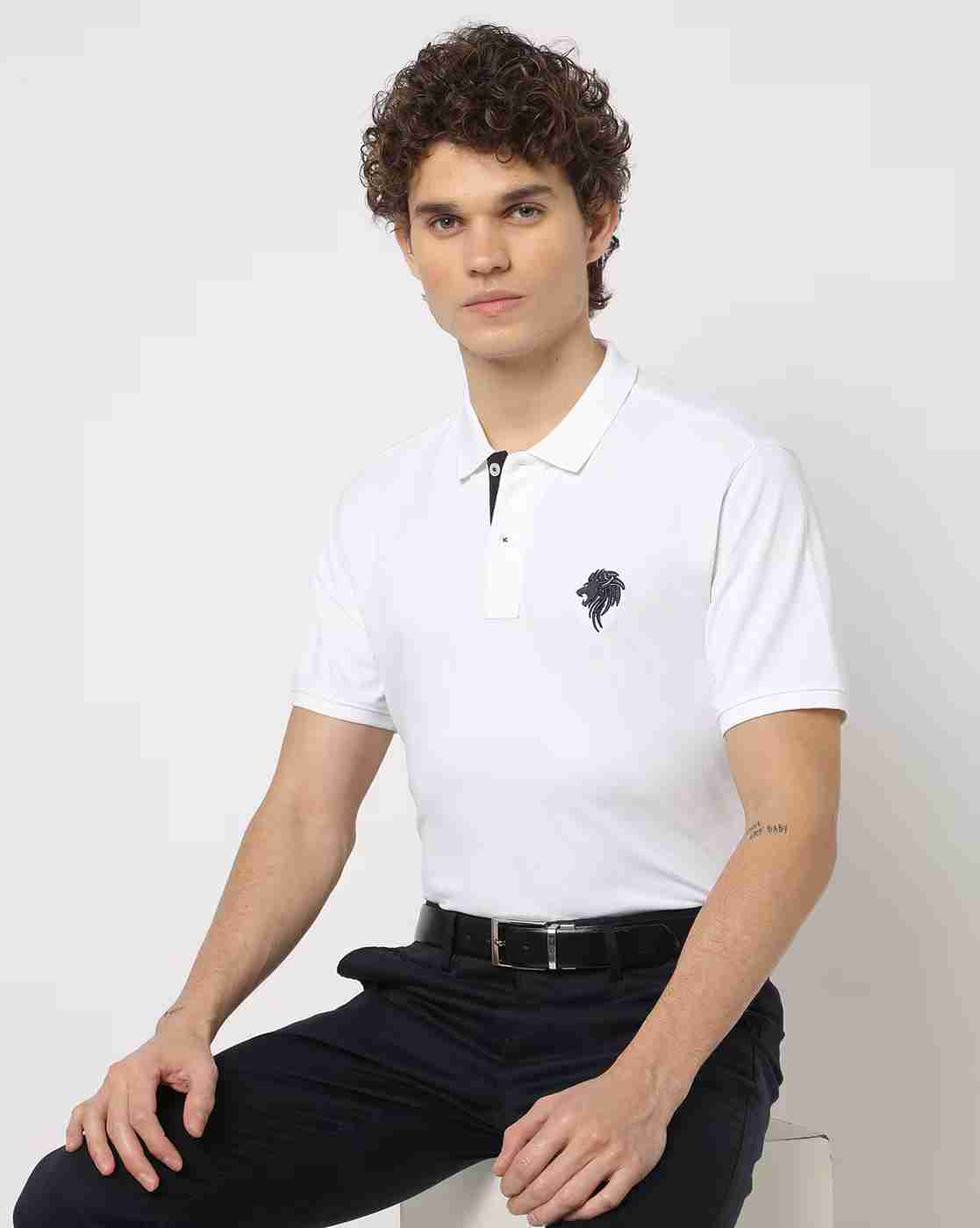 NETPLAY | Regular Fit Solid Cotton Polo T-Shirt|0