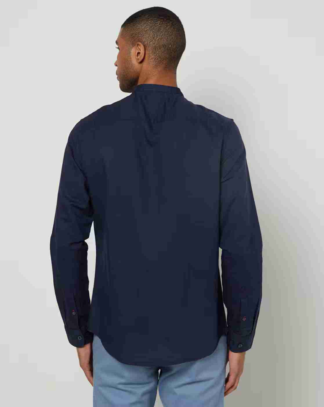 NETPLAY | Men Slim Fit Shirt with Band Collar|1