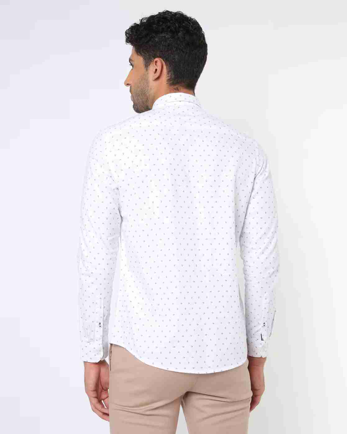 NETPLAY | Men Micro Print Slim Fit Shirt with Patch Pocket|1