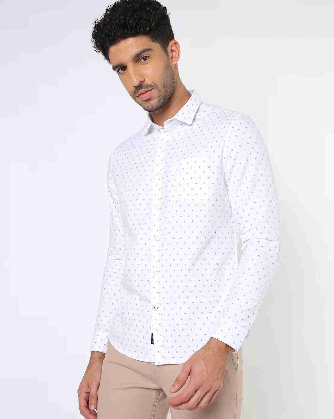 NETPLAY | Men Micro Print Slim Fit Shirt with Patch Pocket|2