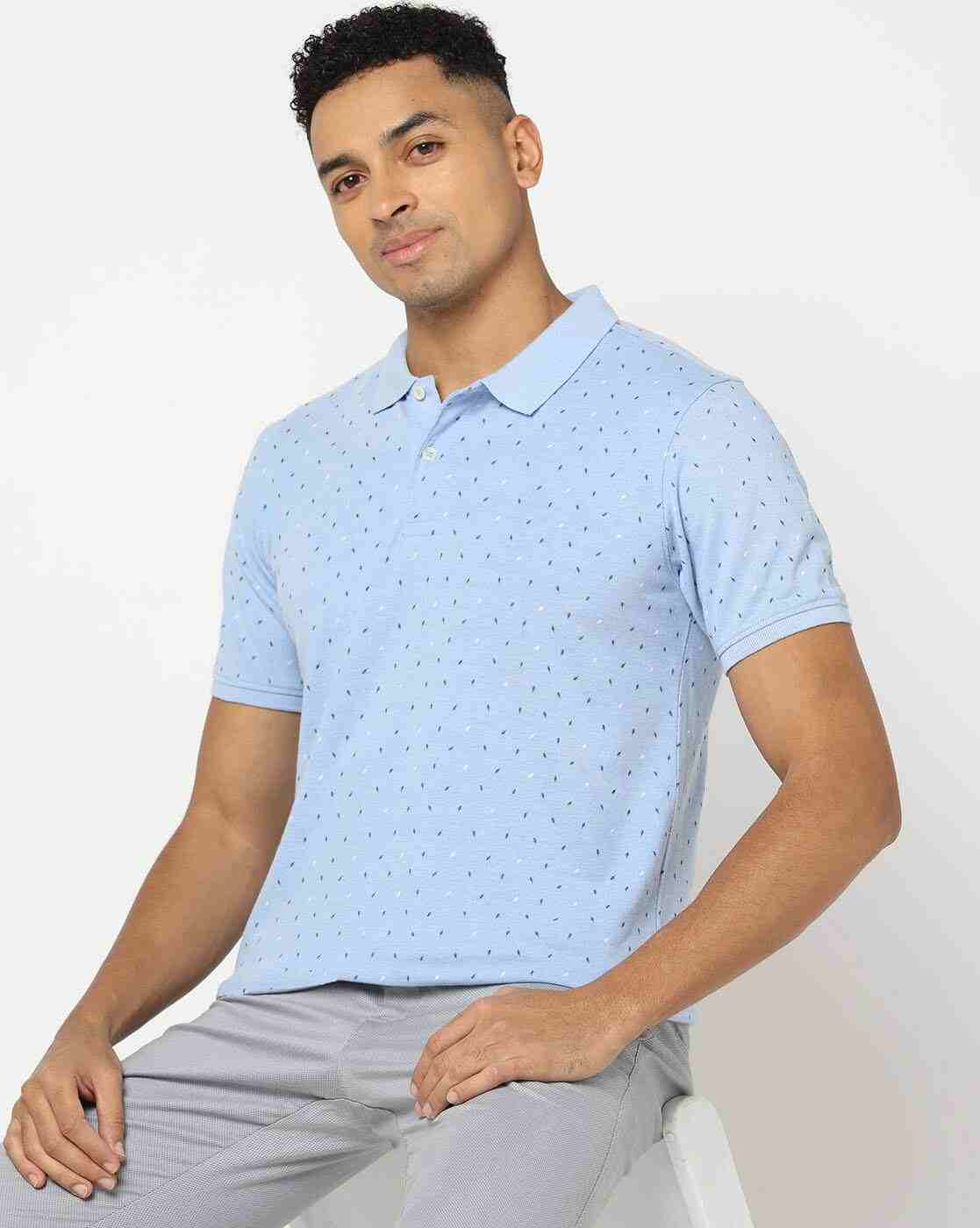 Regular Fit Micro Print Polo T-Shirt