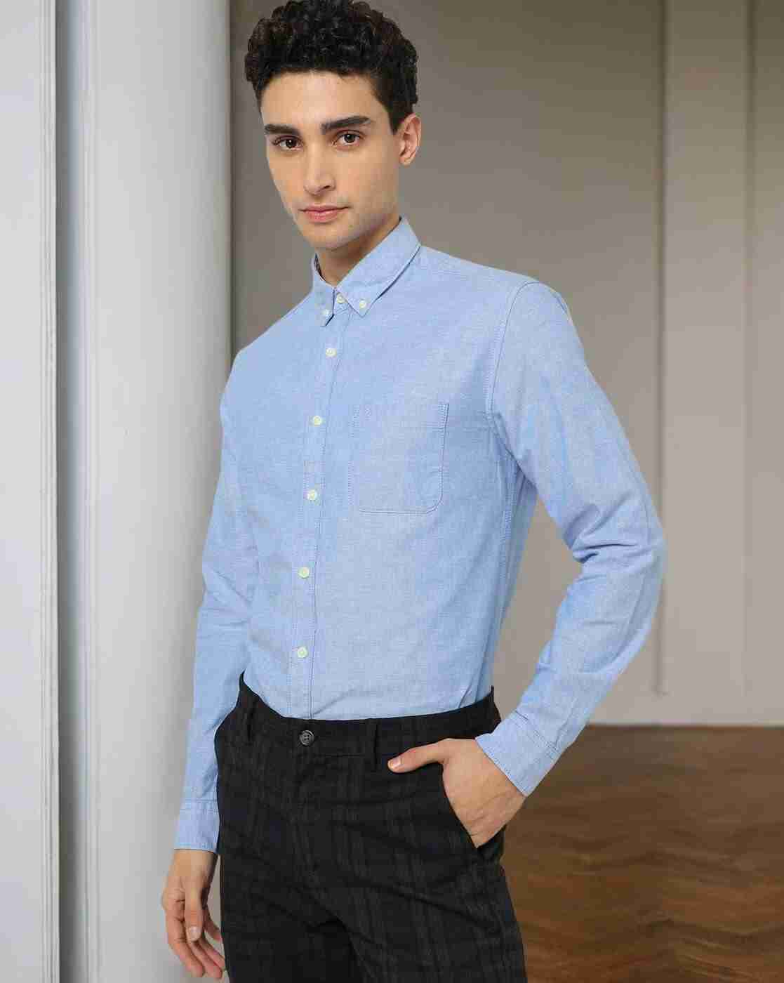 Men Core Oxford Slim Fit Shirt with Patch Pocket