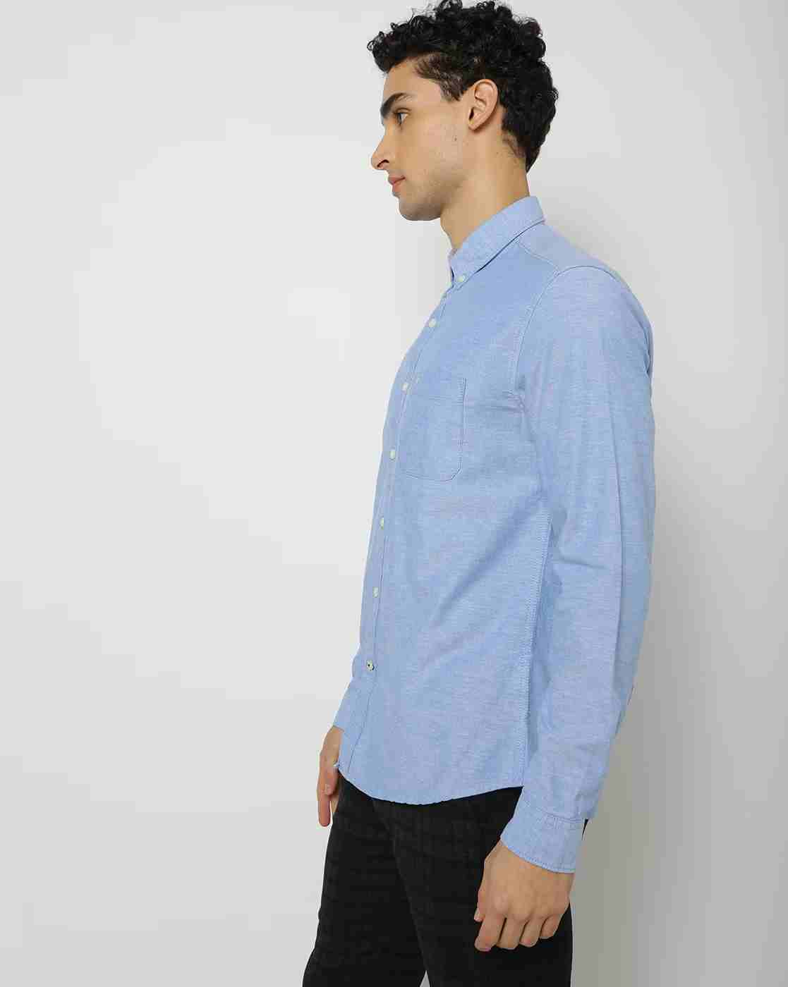 NETPLAY | Men Core Oxford Slim Fit Shirt with Patch Pocket|1