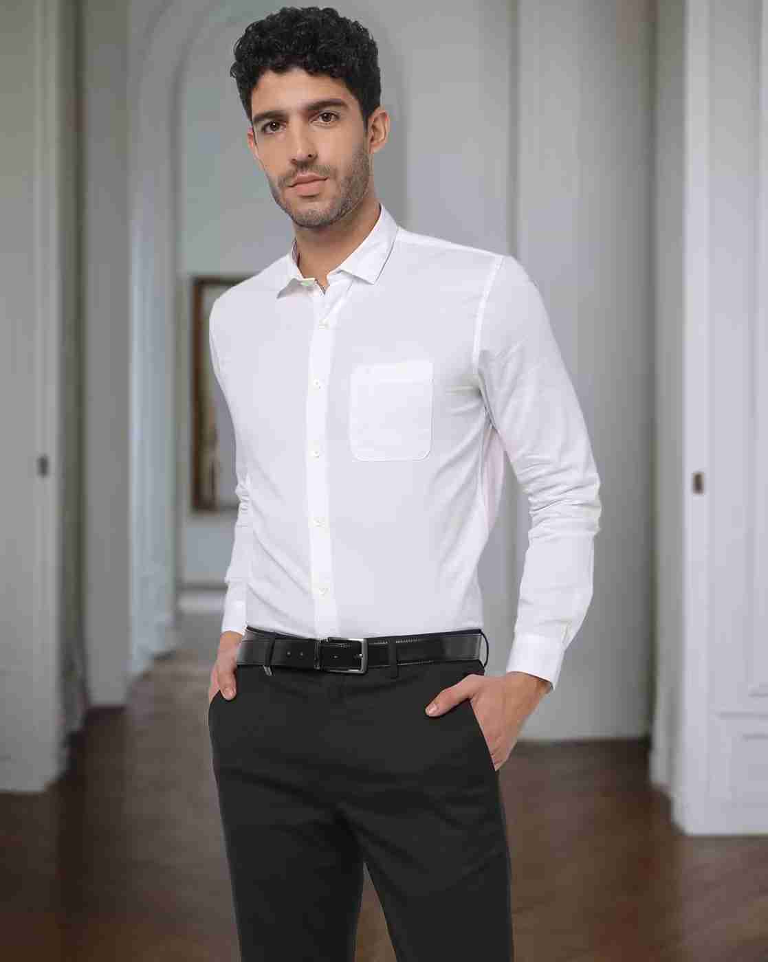 Men Bedford Dobby Slim Fit Shirt with Patch Pocket