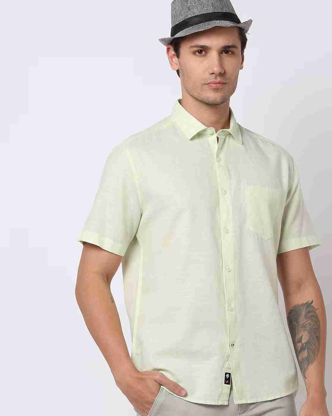 Men Slim Fit Shirt with French Placket