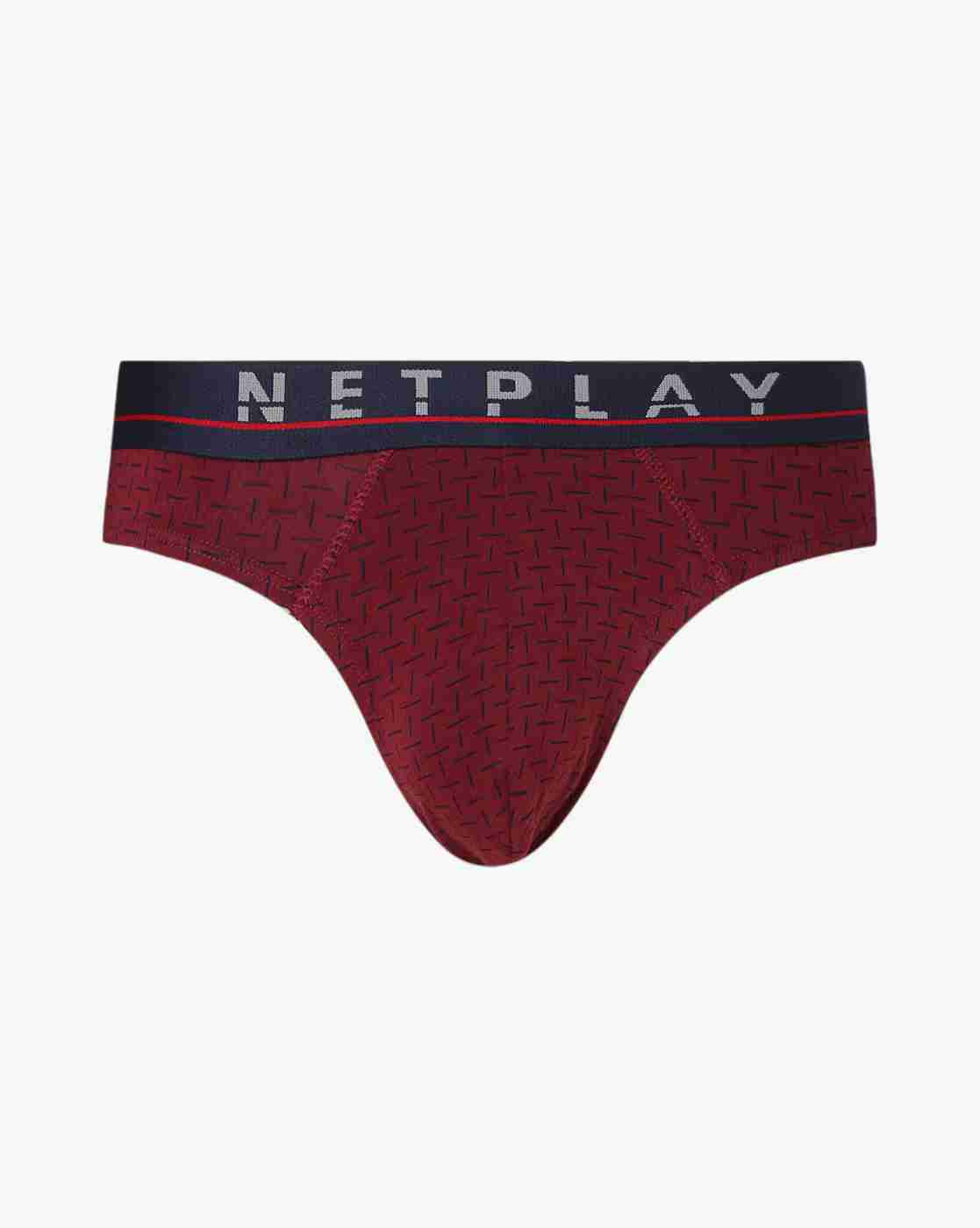 NETPLAY | Micro Print Briefs with Logo Elasticated Waist|0