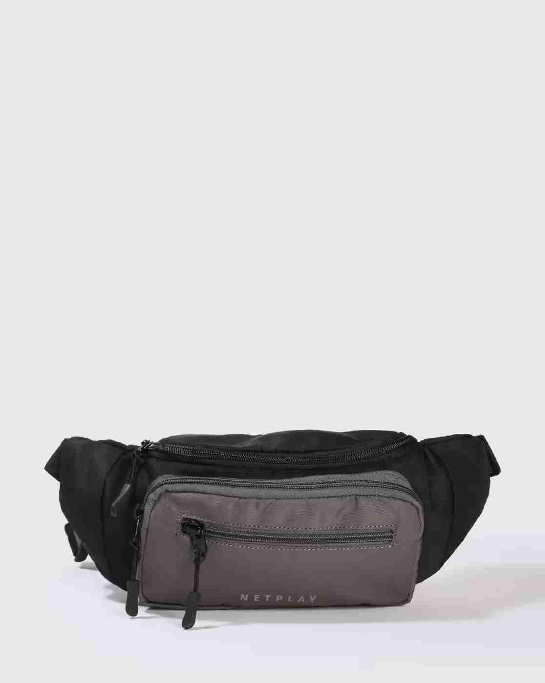 NETPLAY | Men Colourblock Waist Pouch with Adjustable Strap|0