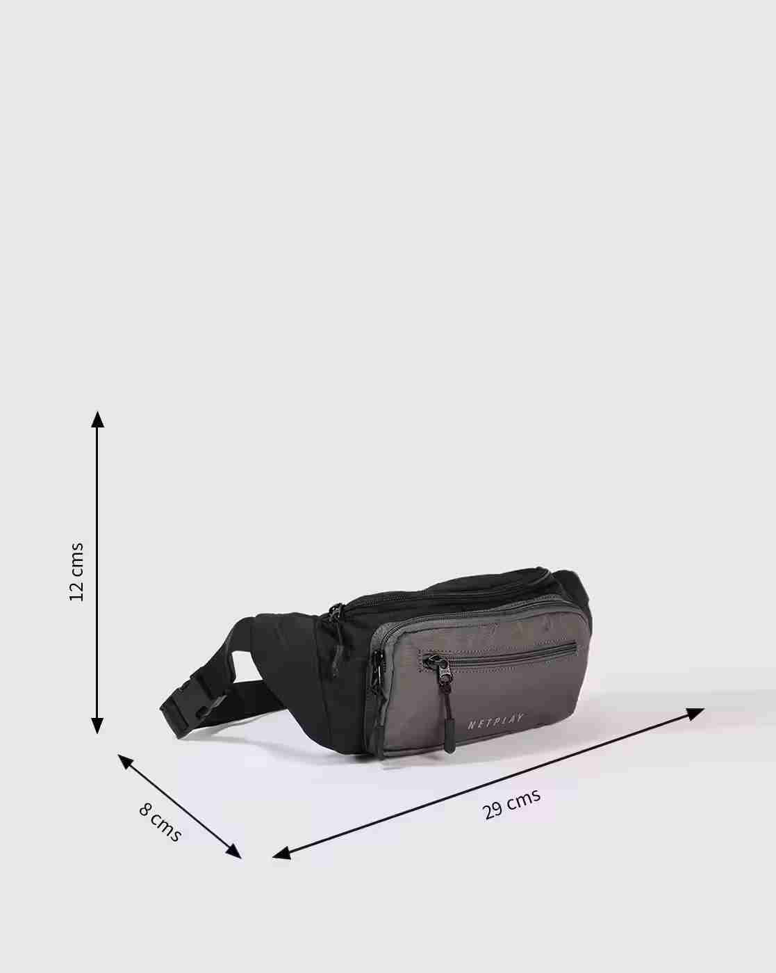 NETPLAY | Men Colourblock Waist Pouch with Adjustable Strap|2