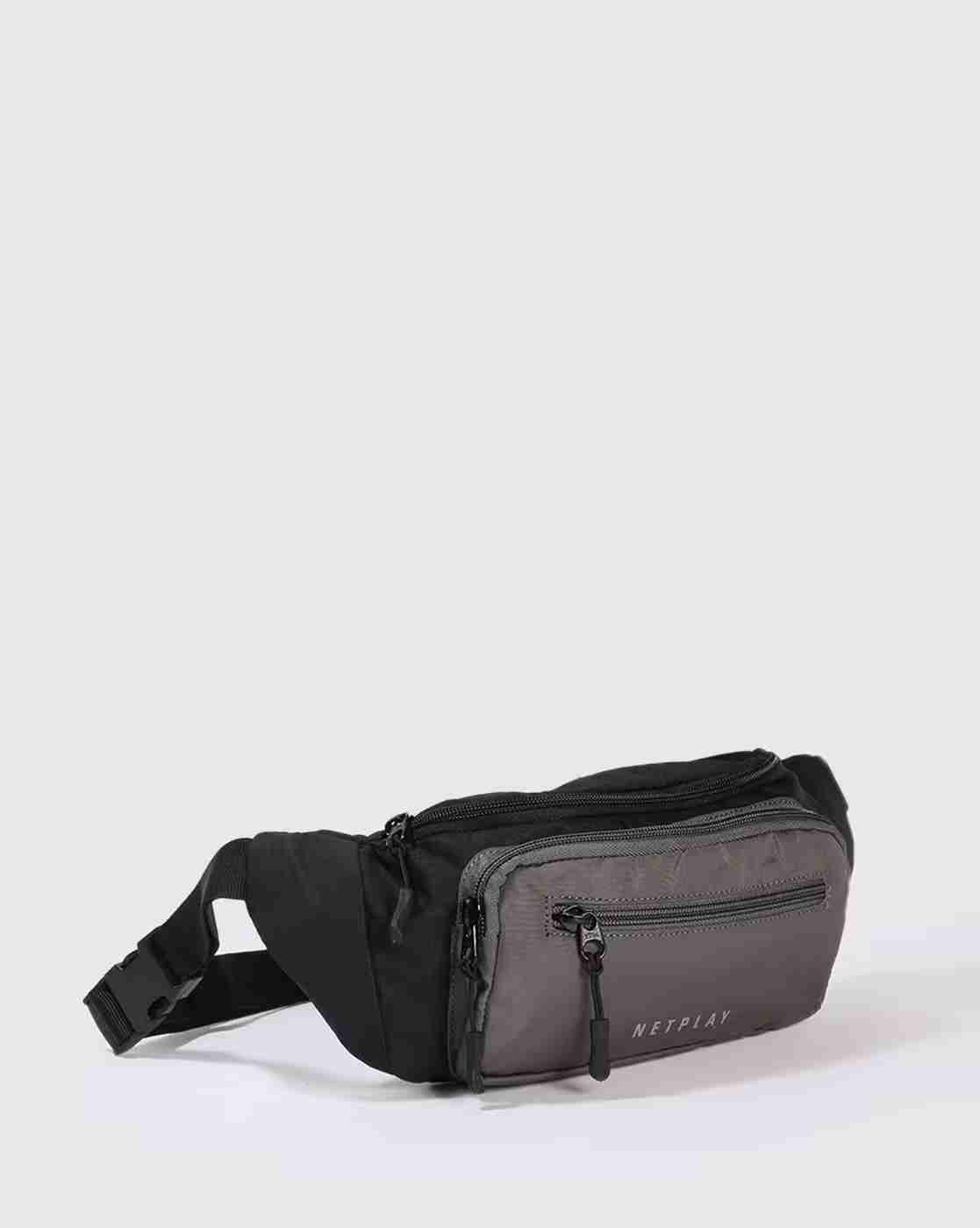 NETPLAY | Men Colourblock Waist Pouch with Adjustable Strap|3