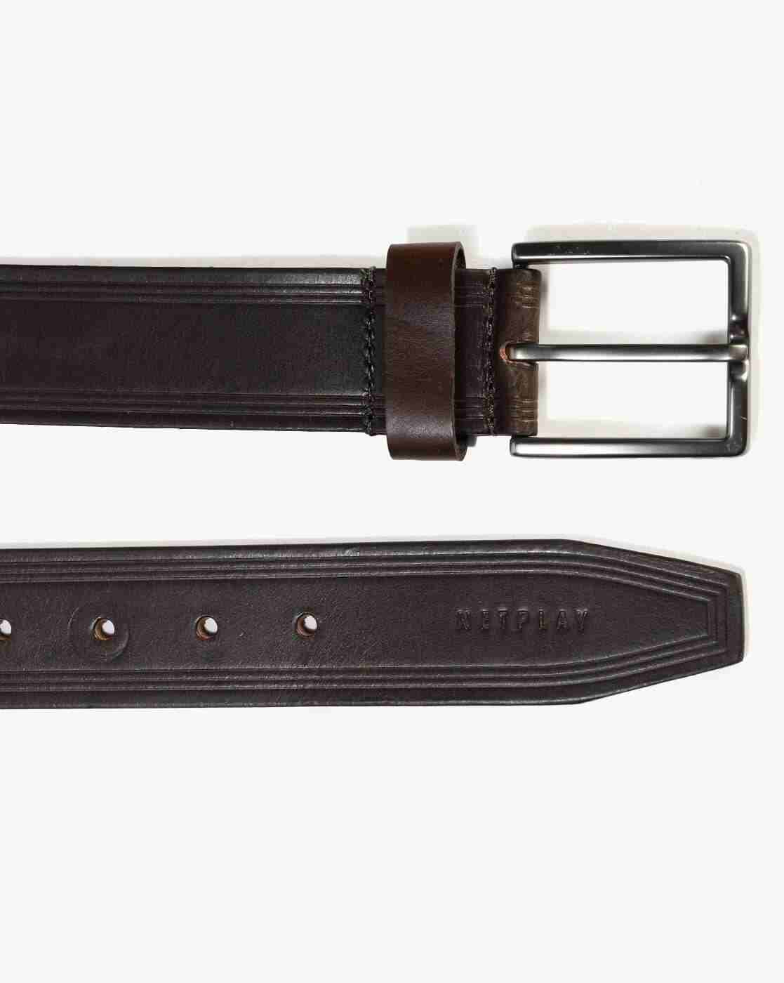 NETPLAY | Men Leather Belt with Buckle Closure|2
