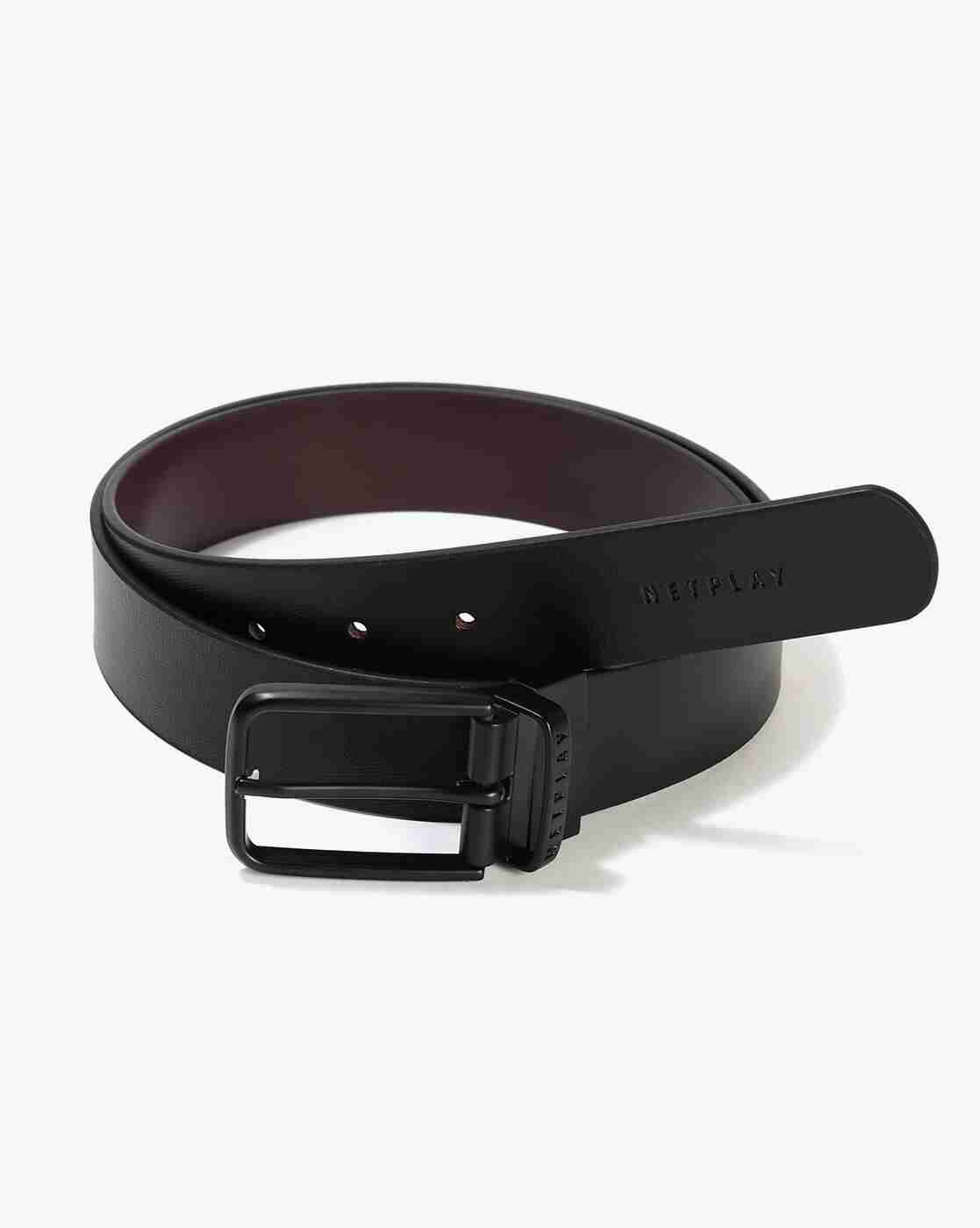 NETPLAY | Men Leather Belt with Buckle Closure|0