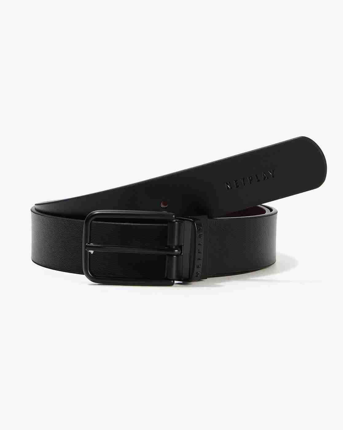 NETPLAY | Men Leather Belt with Buckle Closure|1