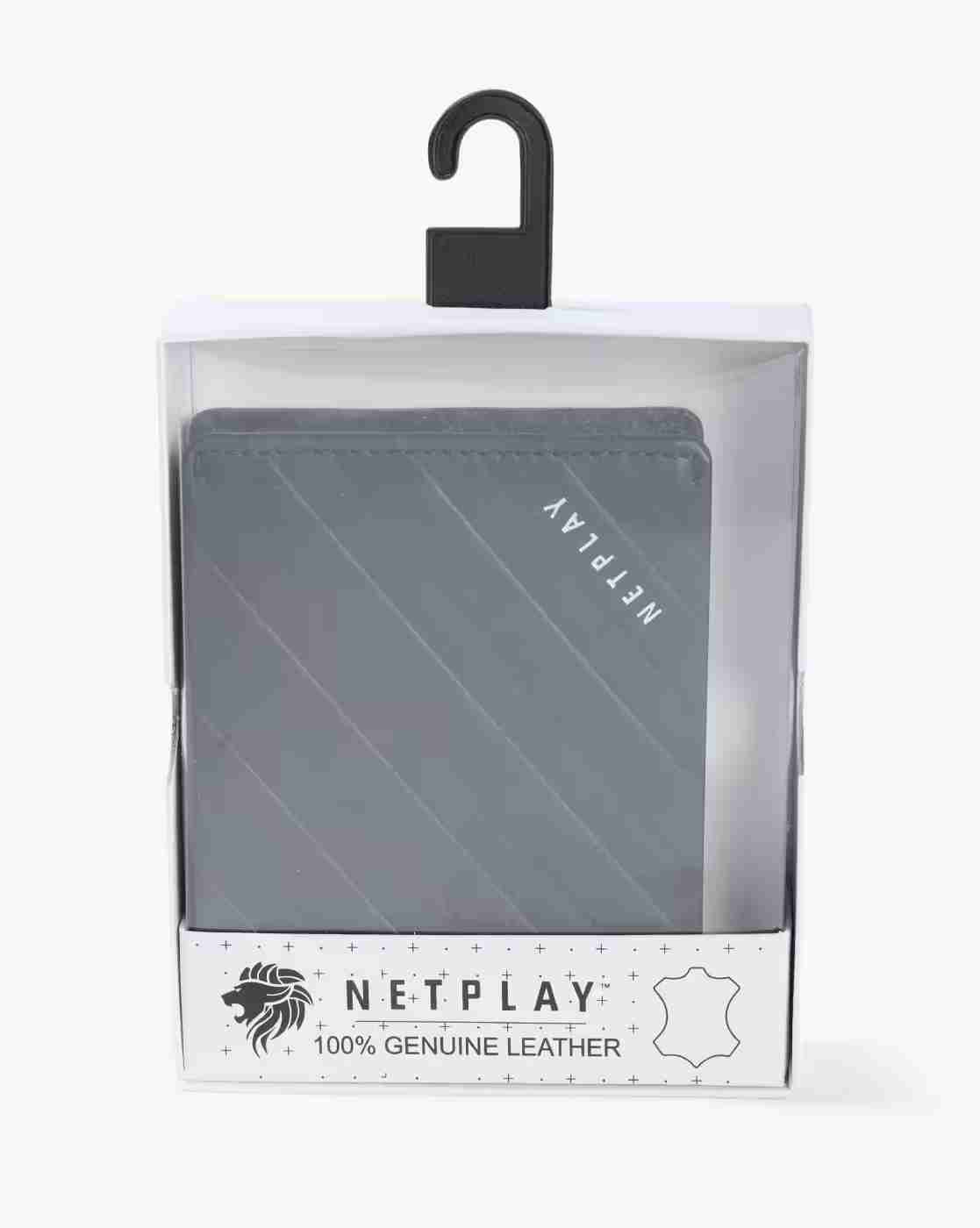 NETPLAY | Men Striped Leather Bi-Fold Wallet|3