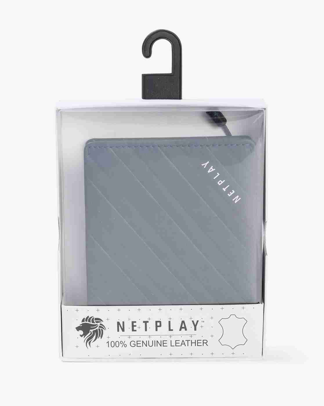 NETPLAY | Men Striped Leather Bi-Fold Wallet|3