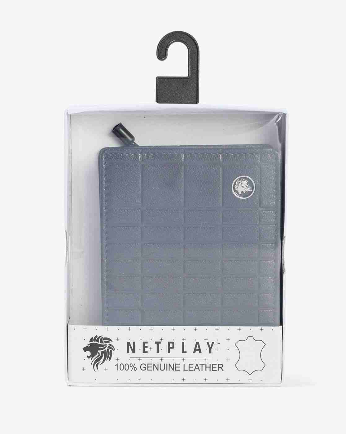 NETPLAY | Men Checked Leather Bi-Fold Wallet|3