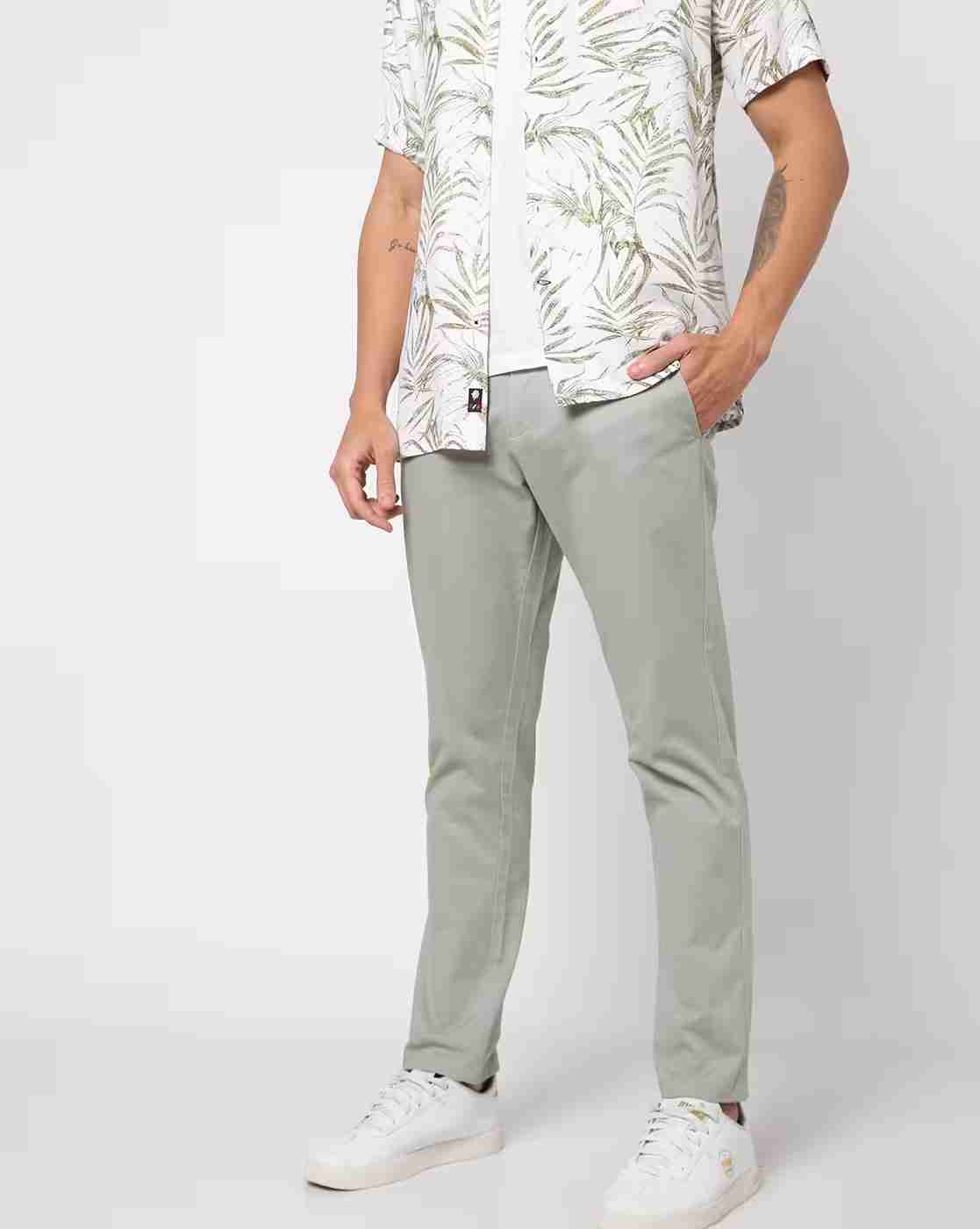 Straight Fit Flat-Front Trousers