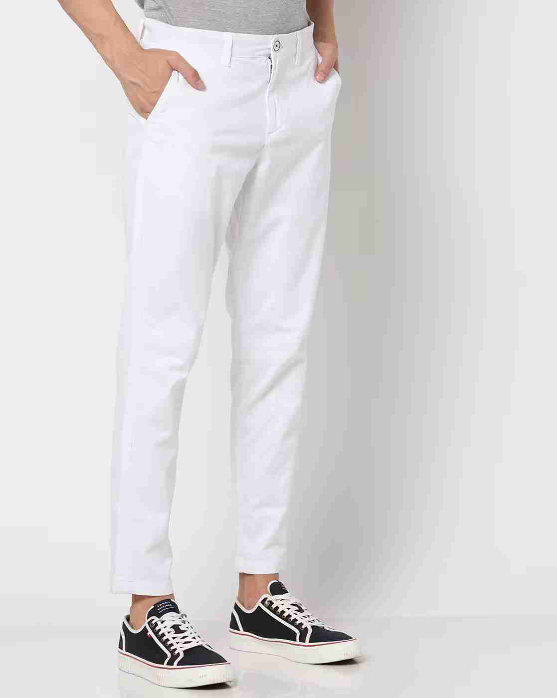 Ankle-Length Chinos with Insert Pockets