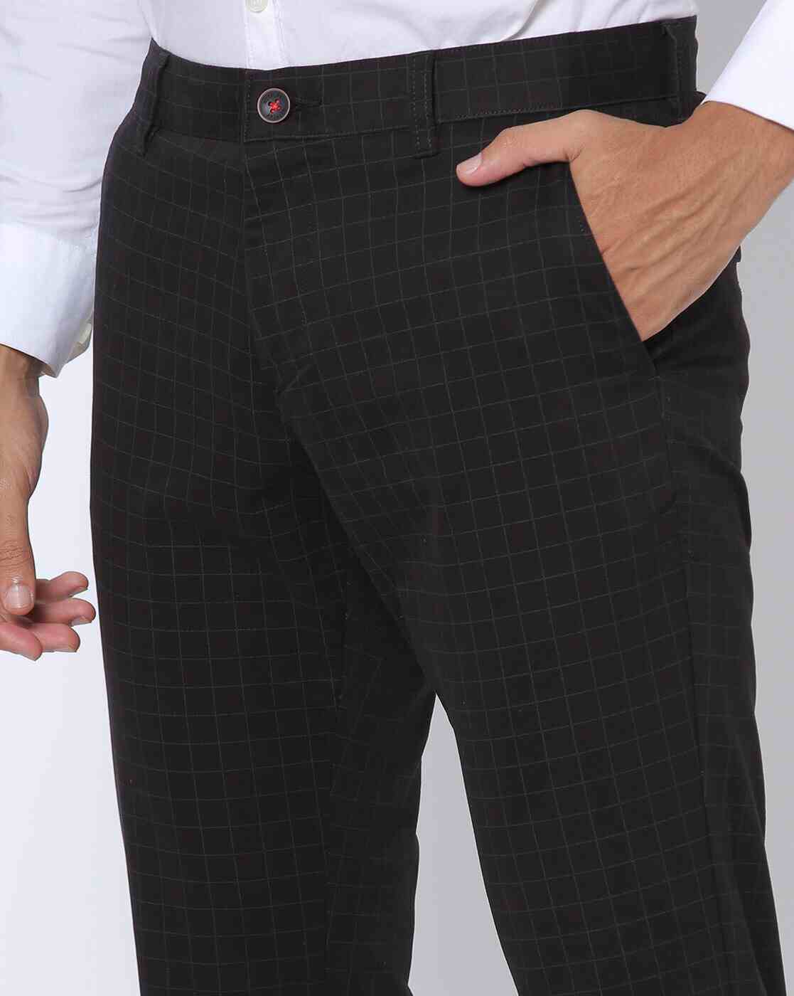 NETPLAY | Checked Tapered Fit Trousers|3