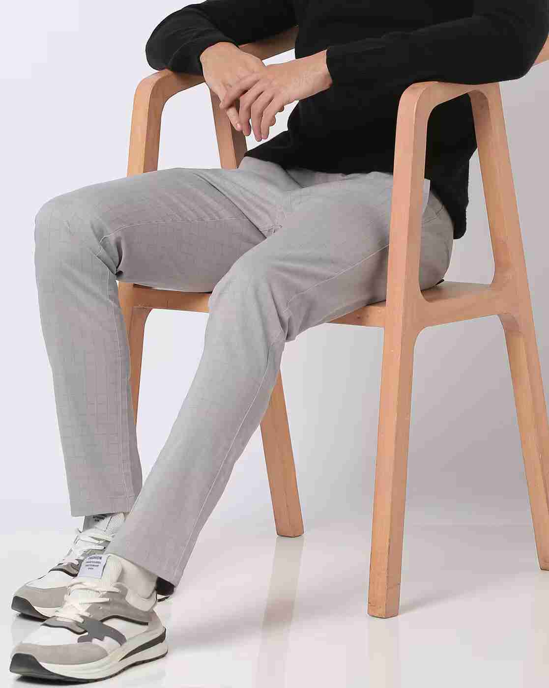 Checked Tapered Fit Trousers